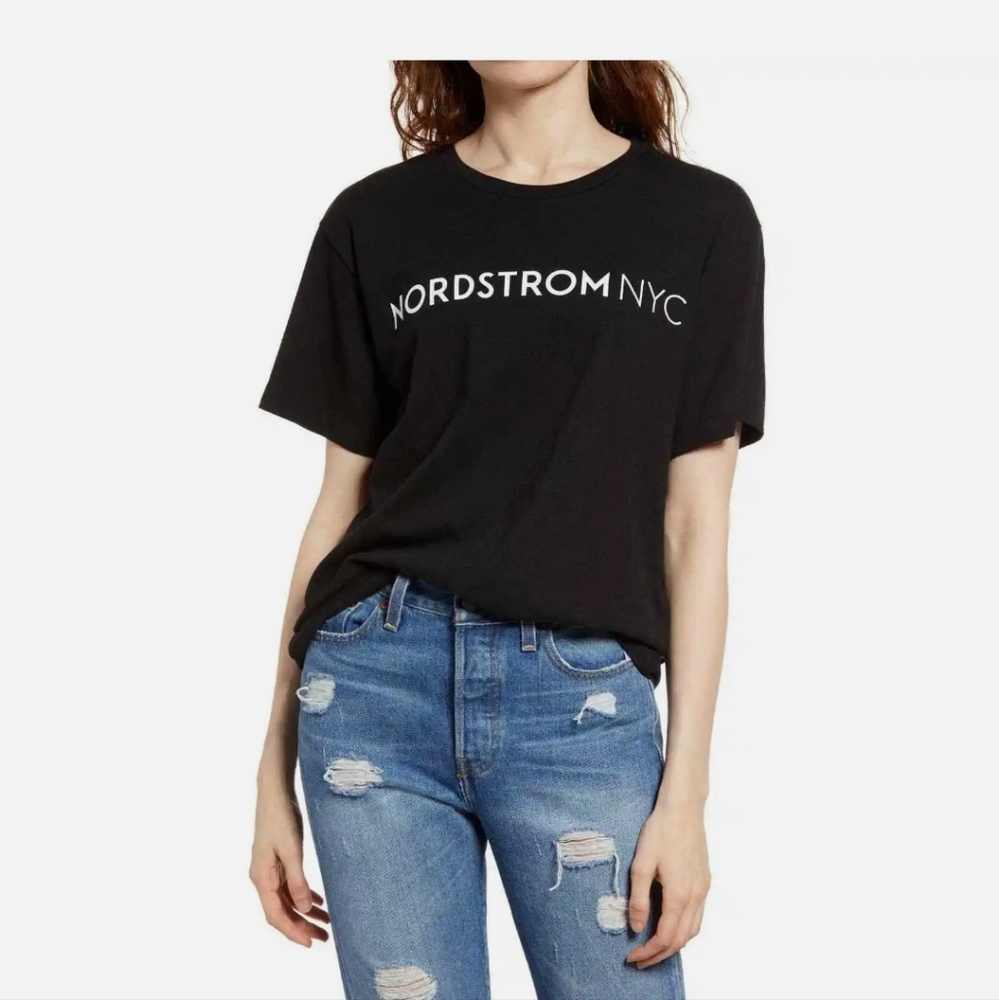 bp Black 'Nordstrom NYC' Short Sleeve Logo Tee
